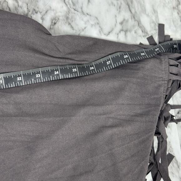 Rock 47 Wrangler Fringe Vest Gray Faux Suede Size Cutout Vest Western - Picture 4 of 6